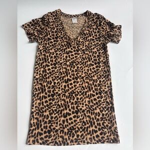 PINK Victoria Secret Sleepwear top Leopard Print Short Sleeve T shirt  xs